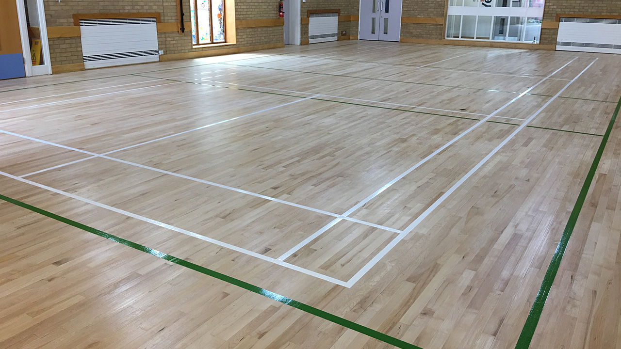 Wood Floor Restoration - Kings Hedges School - www.renue-uk.com