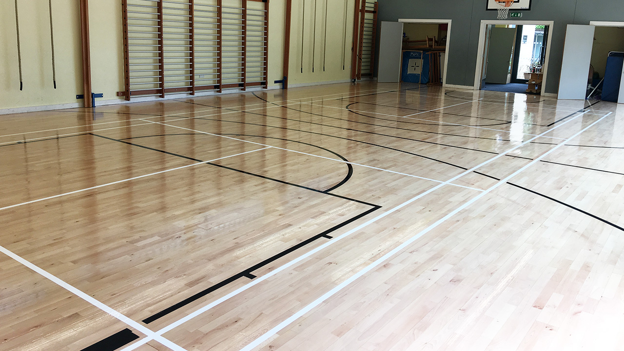 Wood Floor Restoration - New College School - www.renue-uk.com